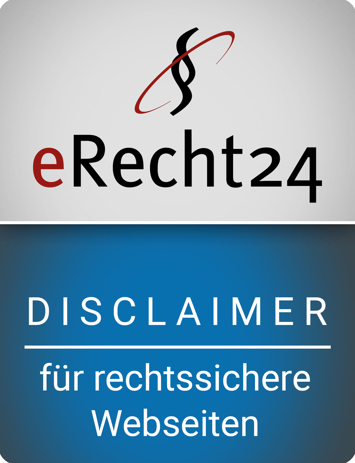 erecht24 siegel disclaimer blau gross